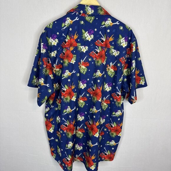Dixxon x Snap-On Limited Edition Party Shirt 2XL Blue Hawaiian Hot Rod Mechanic - Picture 5 of 6